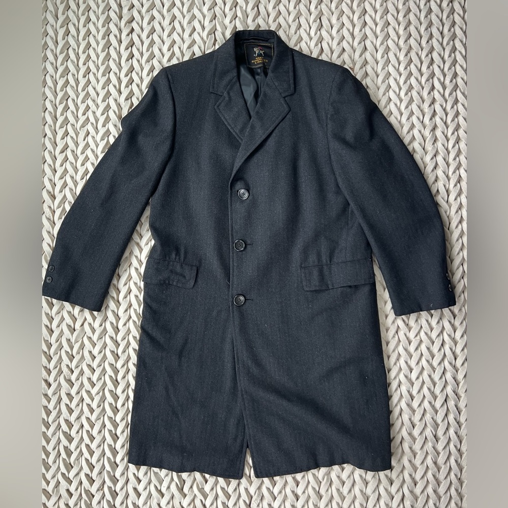 Hart Shaffner & Marx Baskin wool men’s overcoat in charcoal